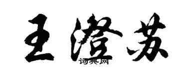 胡問遂王澄蘇行書個性簽名怎么寫