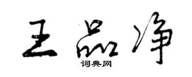 曾慶福王品淨行書個性簽名怎么寫