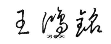 駱恆光王鴻銘草書個性簽名怎么寫