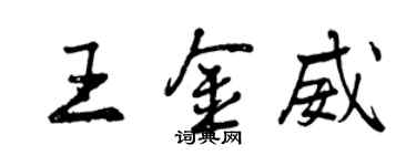 曾慶福王金威行書個性簽名怎么寫