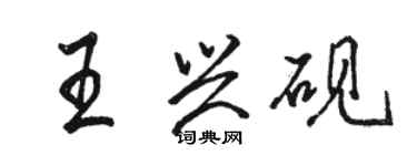 駱恆光王興硯行書個性簽名怎么寫