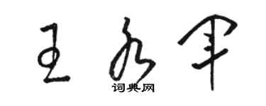 駱恆光王水軍草書個性簽名怎么寫