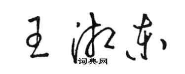 駱恆光王湘東草書個性簽名怎么寫