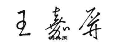 駱恆光王嘉屏草書個性簽名怎么寫