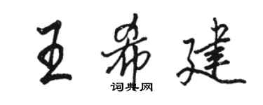 駱恆光王希建行書個性簽名怎么寫