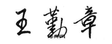 駱恆光王勤章行書個性簽名怎么寫