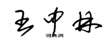 朱錫榮王中林草書個性簽名怎么寫