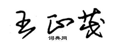 朱錫榮王正茂草書個性簽名怎么寫