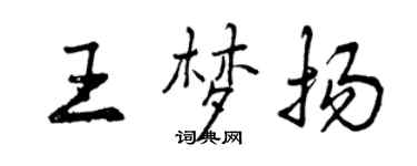 曾慶福王夢揚行書個性簽名怎么寫