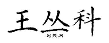 丁謙王叢科楷書個性簽名怎么寫