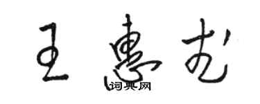 駱恆光王惠武草書個性簽名怎么寫