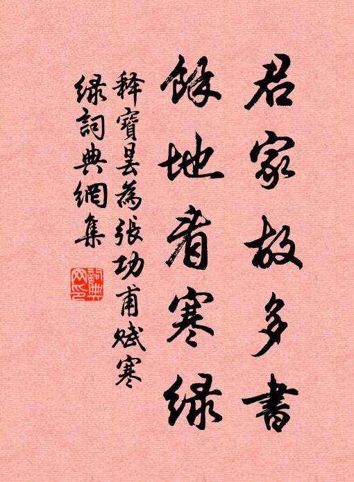 嘉陵雨色青，澹別酌參苓 詩詞名句