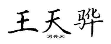 丁謙王天驊楷書個性簽名怎么寫