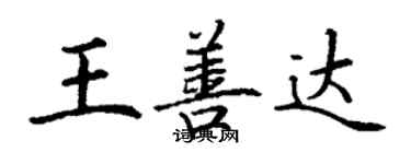 丁謙王善達楷書個性簽名怎么寫