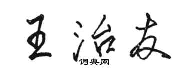 駱恆光王治友行書個性簽名怎么寫