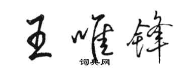 駱恆光王唯鋒行書個性簽名怎么寫