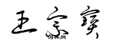 曾慶福王宗寶草書個性簽名怎么寫