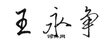 駱恆光王永爭行書個性簽名怎么寫