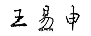 曾慶福王易申行書個性簽名怎么寫