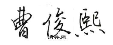 駱恆光曹俊熙行書個性簽名怎么寫