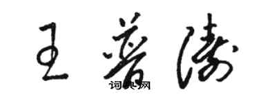 駱恆光王普濤草書個性簽名怎么寫