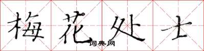 黃華生梅花處士楷書怎么寫