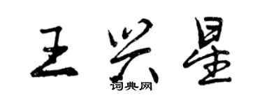 曾慶福王興星行書個性簽名怎么寫