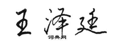 駱恆光王澤廷行書個性簽名怎么寫