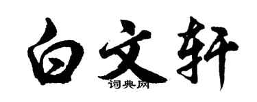 胡問遂白文軒行書個性簽名怎么寫