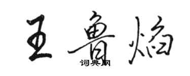 駱恆光王魯焰行書個性簽名怎么寫