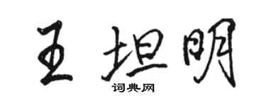 駱恆光王坦明行書個性簽名怎么寫