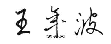 駱恆光王年波行書個性簽名怎么寫