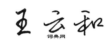 駱恆光王雲和行書個性簽名怎么寫