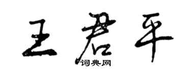 曾慶福王君平行書個性簽名怎么寫