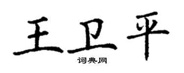 丁謙王衛平楷書個性簽名怎么寫