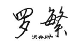 駱恆光羅繁行書個性簽名怎么寫