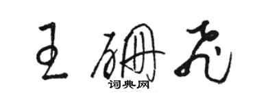 駱恆光王硼飛草書個性簽名怎么寫