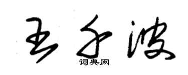 朱錫榮王千波草書個性簽名怎么寫