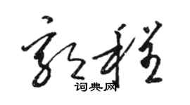 駱恆光郭程草書個性簽名怎么寫