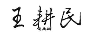 駱恆光王耕民行書個性簽名怎么寫