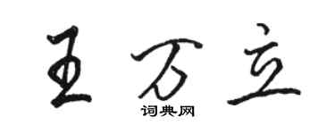 駱恆光王萬立行書個性簽名怎么寫