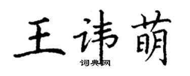 丁謙王諱萌楷書個性簽名怎么寫