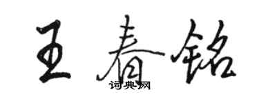 駱恆光王春銘行書個性簽名怎么寫