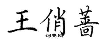 丁謙王俏薔楷書個性簽名怎么寫