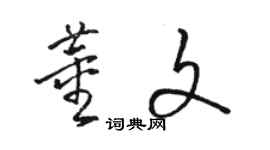 駱恆光董文草書個性簽名怎么寫