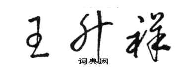 駱恆光王升祥草書個性簽名怎么寫