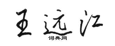 駱恆光王遠江行書個性簽名怎么寫