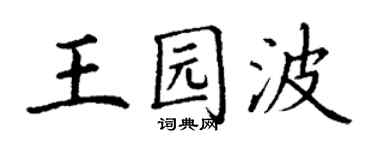 丁謙王園波楷書個性簽名怎么寫