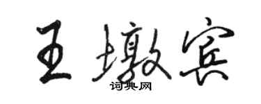 駱恆光王墩賓行書個性簽名怎么寫