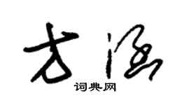 朱錫榮方涵草書個性簽名怎么寫